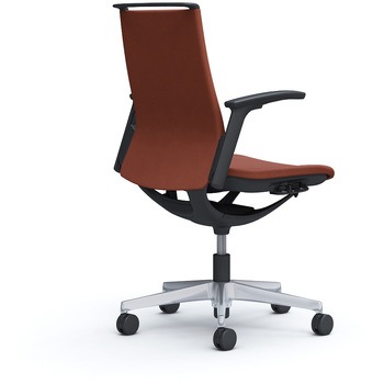 モード ミドルバック 可動肘 ブラックボディ 5本脚 樹脂フレーム ブラックボディ インターロッククロス オカムラ(岡村製作所)