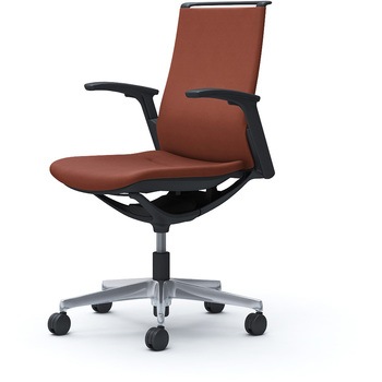 モード ミドルバック 可動肘 ブラックボディ 5本脚 樹脂フレーム ブラックボディ インターロッククロス オカムラ(岡村製作所)