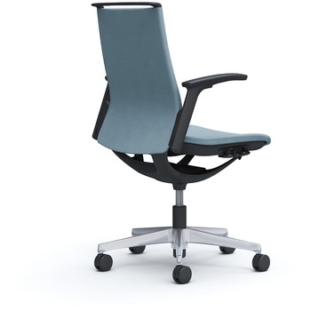 モード ミドルバック 可動肘 ブラックボディ 5本脚 樹脂フレーム ブラックボディ インターロッククロス オカムラ(岡村製作所)