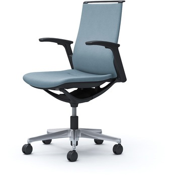 モード ミドルバック 可動肘 ブラックボディ 5本脚 樹脂フレーム ブラックボディ インターロッククロス オカムラ(岡村製作所)