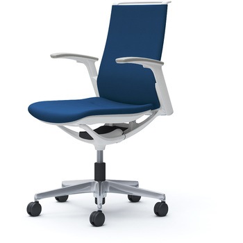 モード ミドルバック 可動肘 ホワイトボディ 5本脚 樹脂フレーム ホワイトボディ プレーンクロス オカムラ(岡村製作所)