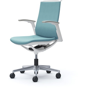 モード ミドルバック 可動肘 ホワイトボディ 5本脚 樹脂フレーム ホワイトボディ プレーンクロス オカムラ(岡村製作所)