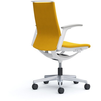 モード ミドルバック 可動肘 ホワイトボディ 5本脚 樹脂フレーム ホワイトボディ プレーンクロス オカムラ(岡村製作所)