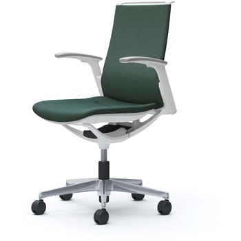 モード ミドルバック 可動肘 ホワイトボディ 5本脚 樹脂フレーム ホワイトボディ インターロッククロス オカムラ(岡村製作所)