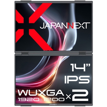 ディスプレイ14型/1920×1200/miniHDMI×2、USB-C×3/ブラック/スピーカー有/2年保証 JAPANNEXT