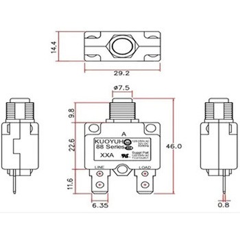 DCサーキットブレーカーリセットスイッチ 防水カバー付 20A - マリンテック