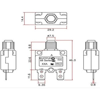 DCサーキットブレーカーリセットスイッチ 防水カバー付 15A - マリンテック