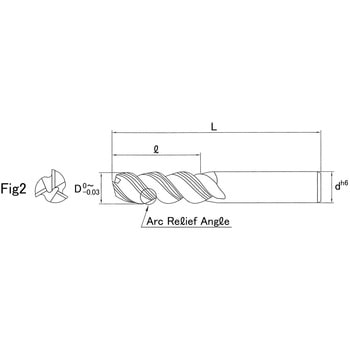 超硬3枚刃高硬度用50° ハイヘリカルエンドミル ザ・カットミル IC3WFS - THECUT
