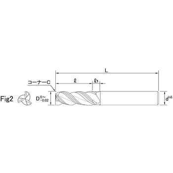 超硬3枚刃アルミ用プランジ加工対応不等リードヘリカルエンドミル ザ・カットミル IC3ZAL THECUT