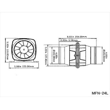 オリジナル 小型ベンチレーター MFN-24L DC24V用 マリンテック