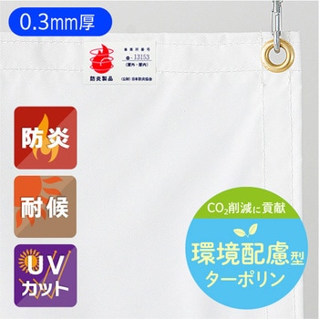 【オーダー】クラレプラスチックス 環境対応型ターポリン〈ハイドロックス〉-R RE-200 0.3mm厚 防炎 ビニールカーテン ターポリン オールビニール