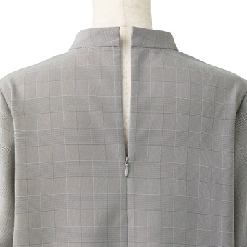 ENJOYNoir NWB075 CLASSY CHECK スタンドカラーブラウス(八分袖) - カーシーカシマ