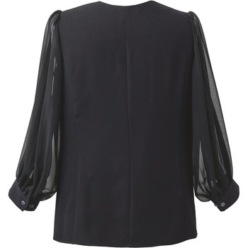 ENJOYNoir NSB078 FLUFFY TOPS 袖シフォンブラウス(八分袖) カーシーカシマ
