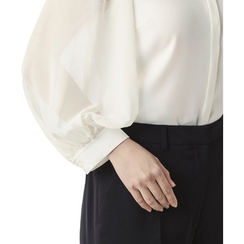 ENJOYNoir NSB078 FLUFFY TOPS 袖シフォンブラウス(八分袖) カーシーカシマ