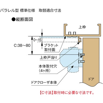 取替ドアクローザー パラレル型 RYOBI(リョービ)