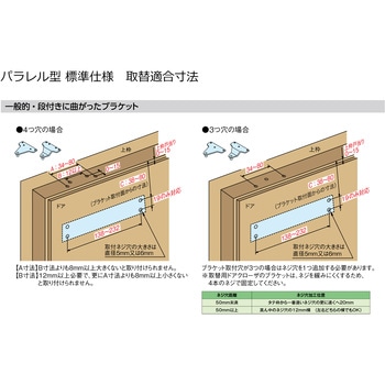 取替ドアクローザー パラレル型 RYOBI(リョービ)