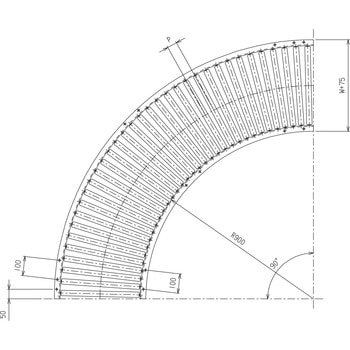 スチール製ローラコンベヤ R2812P型 マキテック