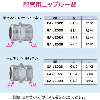 これエエやん フレキパイプ用ニップル 水道配管継手 GAONA(ガオナ)
