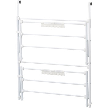 Quick Lock ドアに掛けて干せる物干し 2段 ホワイト - リブプラス