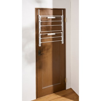 Quick Lock ドアに掛けて干せる物干し 2段 ホワイト - リブプラス