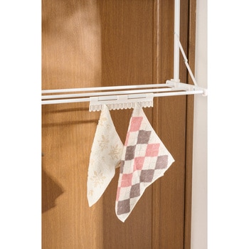 Quick Lock ドアに掛けて干せる物干し 2段 ホワイト - リブプラス