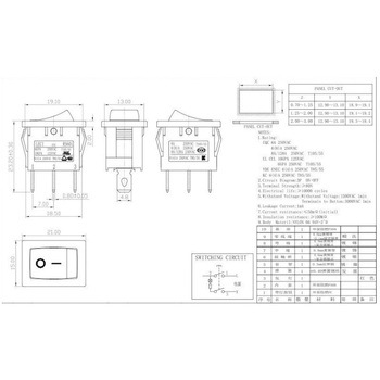 ロッカースイッチ DC12-24V用 防水カバーなし マリンテック
