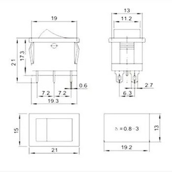 ロッカースイッチ 防水カバーなし マリンテック