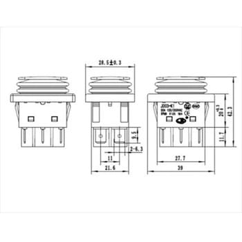 防水ロッカースイッチ 発光タイプ マリンテック