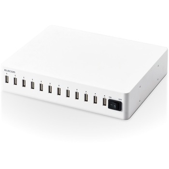 Mpa Acsc01wh Ac充電器 Usbポート 12ポート 合計最大出力144w スイッチ付 おまかせ充電 スマホ タブレット 1個 エレコム 通販サイトmonotaro