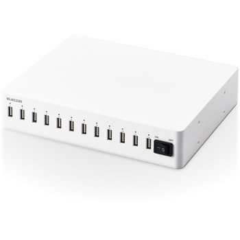 USB充電器 AC充電器 USB 12ポート 合計最大出力144W スイッチ付 おまかせ充電 スマホ タブレット - エレコム