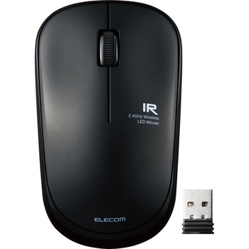 ワイヤレスマウス 無線 2.4GHZ USB 3ボタン IR LED 抗菌 省電力 シンメトリーデザイン - エレコム