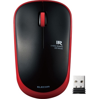 ワイヤレスマウス 無線 2.4GHZ USB 3ボタン IR LED 抗菌 省電力 シンメトリーデザイン - エレコム