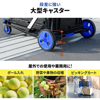 カート 折りたたみ式 折りたたみコンテナ付き - サンワダイレクト
