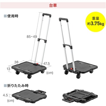 台車 折りたたみ式 折りたたみコンテナ付き サンワダイレクト