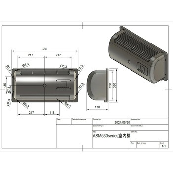 マリンクーラー 【ホースロング仕様】 DC12V 壁取付 マリンテック