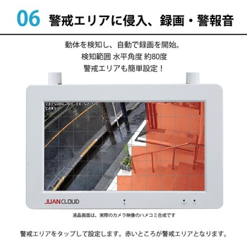 センサーライト付き防犯カメラ モニターセット センサーライト 防犯カメラ 防犯 300万画素 セキュリティ スマホ連携 水鏡