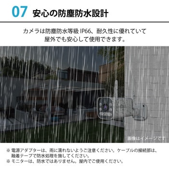 センサーライト付き防犯カメラ モニターセット センサーライト 防犯カメラ 防犯 300万画素 セキュリティ スマホ連携 水鏡