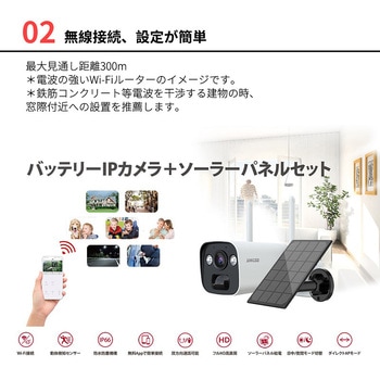 ソーラー式防犯カメラ センサーライト付き 防犯 300万画素 セキュリティ スマホ連携 電気工事不要 電源不要 ソーラー発電 - 水鏡