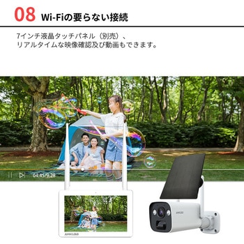 ソーラー式防犯カメラ センサーライト付き 防犯 300万画素 セキュリティ スマホ連携 電気工事不要 電源不要 ソーラー発電 - 水鏡