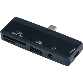 PD対応USB3．2G2 2pコンボハブ(3．5)/ブラック ナカバヤシ