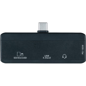 PD対応USB3．2G2 2pコンボハブ(3．5)/ブラック ナカバヤシ