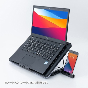 ノートPCクーラー 2WAY5FANスタンダード/クロ - ナカバヤシ