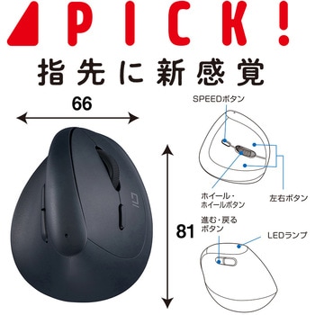 無線ミニエルゴ静音5ボタンBlueLEDマウス - ナカバヤシ