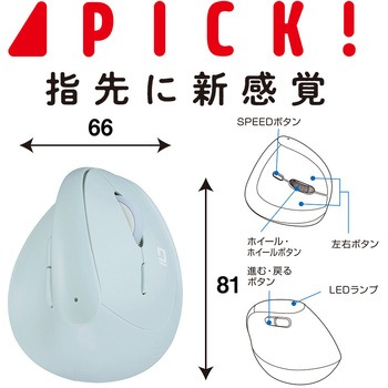 無線ミニエルゴ静音8ボタンBlueLEDマウス ナカバヤシ