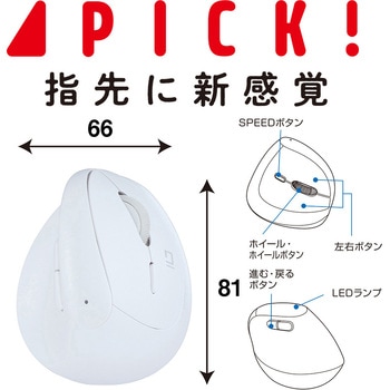 無線ミニエルゴ静音10ボタンBlueLEDマウス ナカバヤシ