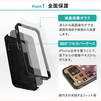 iPhone12mini専用360度全面保護フルカバーケース&光沢ガラス OWLTECH ...