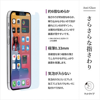 iPhone12 mini 対応 液晶画面保護強化ガラス OWLTECH(オウルテック)