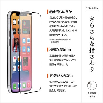 iPhone12 mini 対応 液晶画面保護強化ガラス 全面保護 OWLTECH(オウルテック)