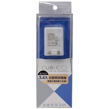 自動判別機能付AC-USB充電器3.4A 2Port オズマ