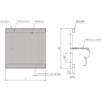 鋼板製グレーチング 細目ますぶた(都営住宅局型) プレーンタイプ CD-S(一般型) ニムラ